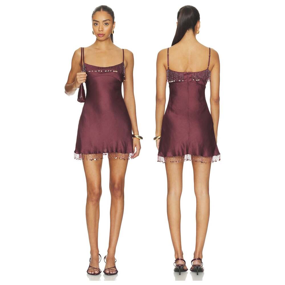 Asta Resort Nikola Dress Mini Slip Beaded Fringe Formal Party Cocktail Hoco XXS